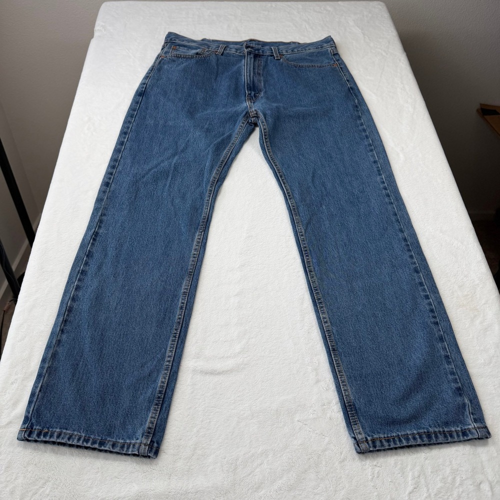 Levi's 505 Regular Fit Mens 38x34 Blue Good Straight Leg Jeans 00505-4891